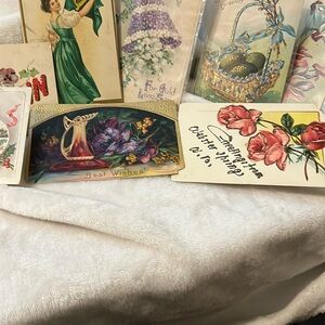 Postcards very, very old embossed, engraved, holiday Easter Christmas, St. Pat